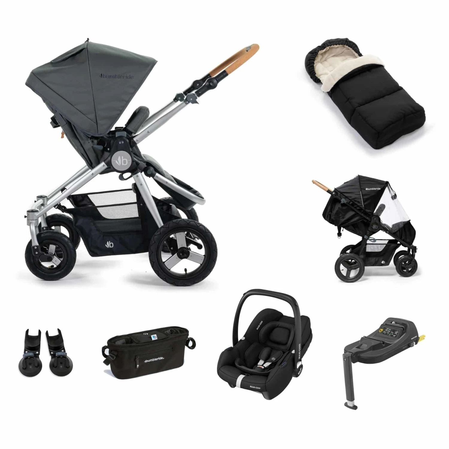 Bumbleride Era I-Size Cabriofix Travel System – Silver Black 1 Bumbleride Era I-Size Cabriofix Travel System – Silver Black