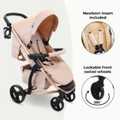 My Babiie MB200i Travel System With I-Size Car Seat – Blush -Kiddies Kingdom Store et4e
