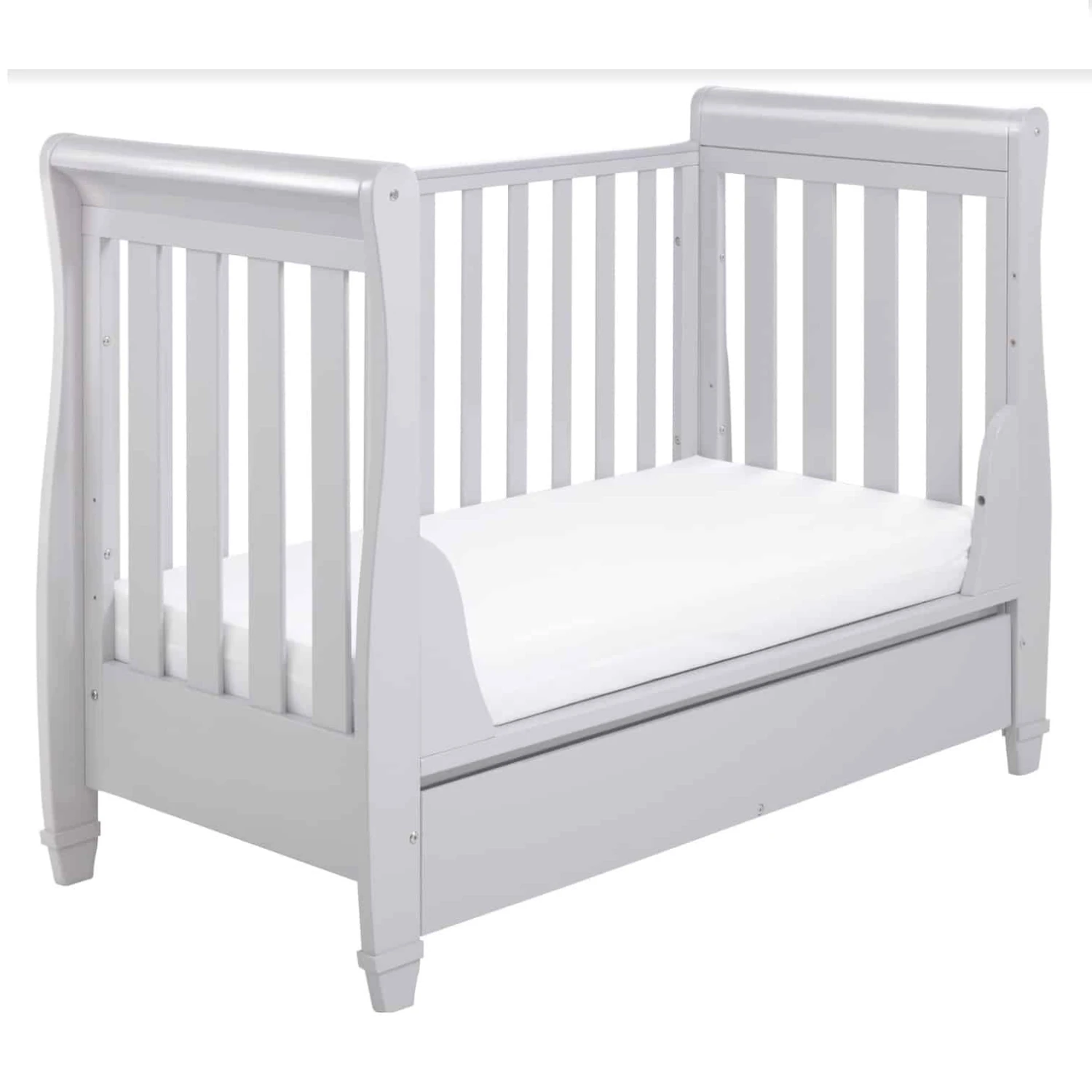 Babymore Eva Dropside Sleigh Cot Bed – Grey 2 Babymore Eva Dropside Sleigh Cot Bed – Grey - Image 2