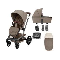 Maxi-Cosi Fame Pushchair Essential Bundle – Twillic Truffle Black Wheels