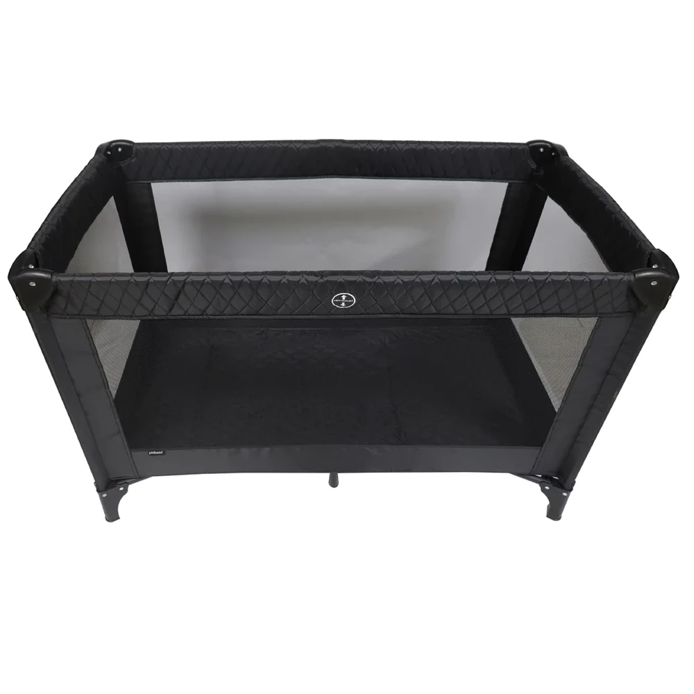My Babiie Black Quilted Travel Cot 1 My Babiie Black Quilted Travel Cot