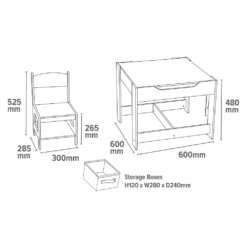 Liberty House Toys White Table And Chairs With Pink Bins -Kiddies Kingdom Store fgrt