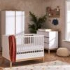 Obaby Astrid 4in1 5 Piece Nursery Room Set/Mattress/Shelf – White