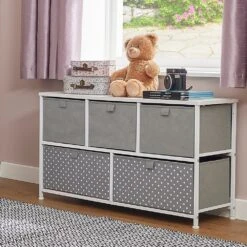 Liberty House Toys Grey 5 Drawer Storage Chest -Kiddies Kingdom Store fgtjyk