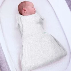 Purflo Swaddle To Sleep Bag Minimal Grey 0-4 Months, 0.5 Tog -Kiddies Kingdom Store fhgh