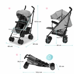 Kinderkraft Siesta Stroller Grey -Kiddies Kingdom Store fhhjdh 1