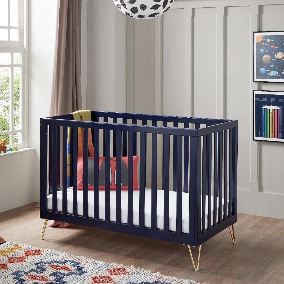 Babymore Kimi Cot Bed Midnight Blue 1 Babymore Kimi Cot Bed Midnight Blue