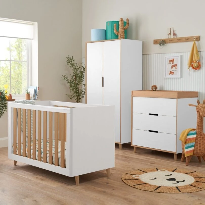 Tutti Bambini Fika 4in1 3 Piece Room Set – White/Light Oak 1 Tutti Bambini Fika 4in1 3 Piece Room Set – White/Light Oak