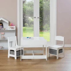 Liberty House Toys White Table And Chairs With Grey Bins 16 Liberty House Toys White Table And Chairs With Grey Bins -Kiddies Kingdom Store frtgyr