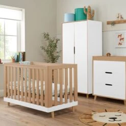 Tutti Bambini Hygge 3 Piece Room Set – White/Light Oak