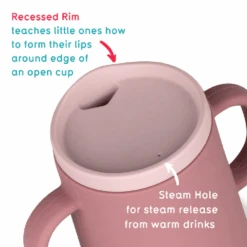 Tum Tum Pink Silicone 3 Way Sippy Cup -Kiddies Kingdom Store fyhkfyh 1