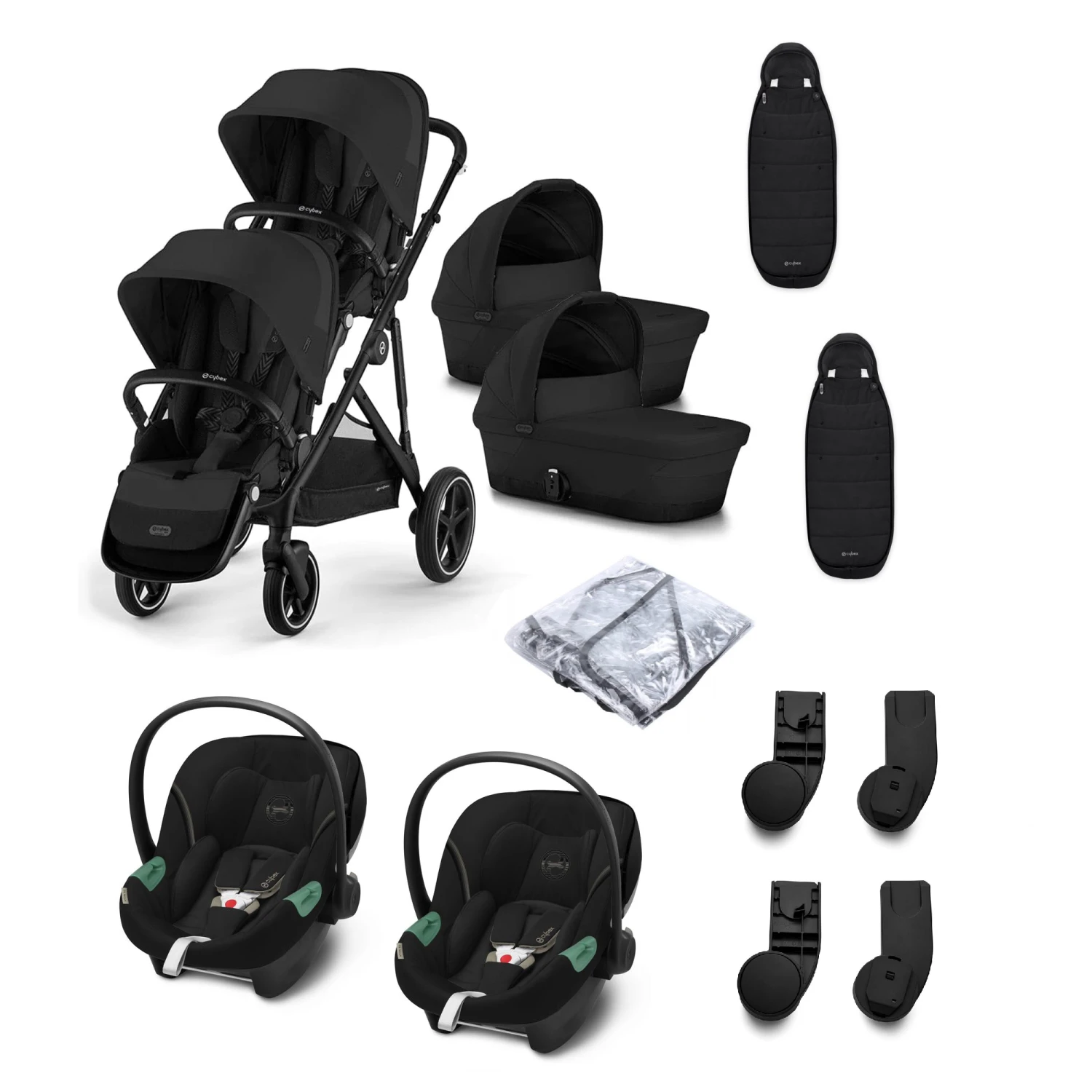 Cybex Gazelle S Twin Travel System Bundle Moon Black 1 Cybex Gazelle S Twin Travel System Bundle Moon Black