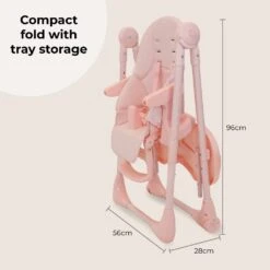 My Babiie Luxe Highchair – Pink -Kiddies Kingdom Store gey475