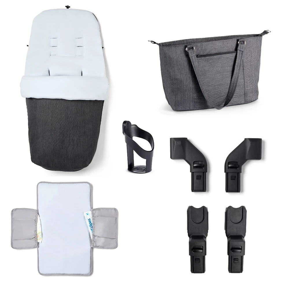 Babymore Memore V2 Pram Pushchair 11 Piece Chrome 2 Babymore Memore V2 Pram Pushchair 11 Piece Chrome - Image 2