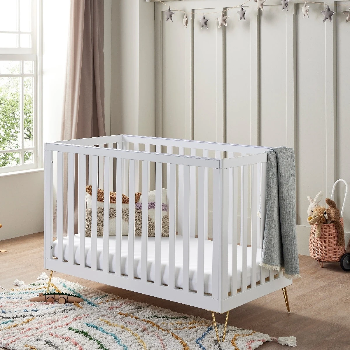 Babymore Kimi Cot Bed White 1 Babymore Kimi Cot Bed White