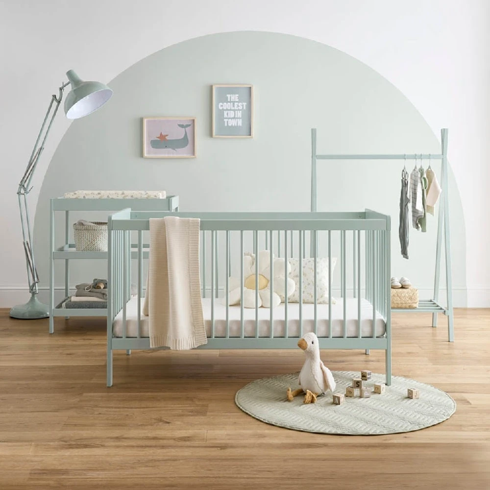 CuddleCo Nola 3 Piece Nursery Furniture Set – Sage Green 1 CuddleCo Nola 3 Piece Nursery Furniture Set – Sage Green
