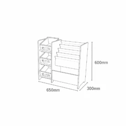 Liberty House Toys Safari Book Display Unit With Fabric Storage Boxes -Kiddies Kingdom Store ghgjgj