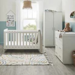 Babymore Caro 3 Piece Nursery Set – White Wash -Kiddies Kingdom Store ghtjyk