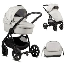 Noordi Fjordi Leather 2 In 1 Pram – Cloud