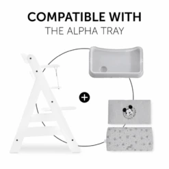 Hauck Alpha Highchair Pad Deluxe – Grey Mickey Mouse -Kiddies Kingdom Store gnjhjhjj