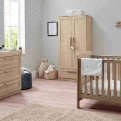 Mamas & Papas Atlas Ultimate 7 Piece Nursery Room Set With Shelf – Light Oak
