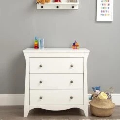 CuddleCo Clara 3 Piece Nursery Set With Mattress – White -Kiddies Kingdom Store guiot