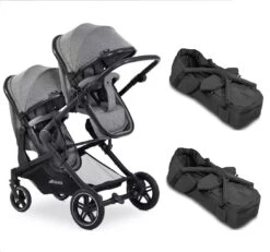 Hauck Melange Grey Atlantic Twin Stroller/Carrycot Bundle 2