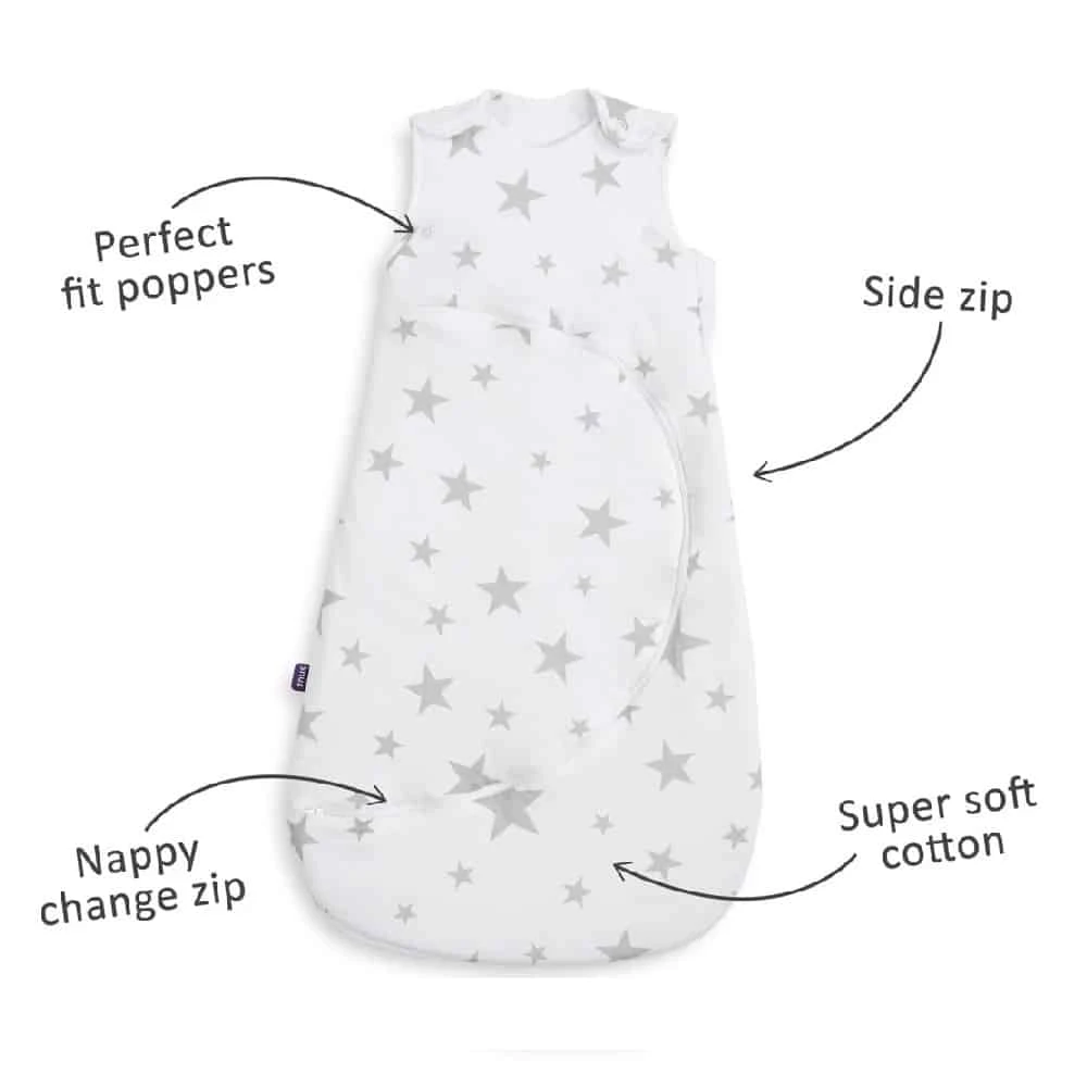SnuzPouch Sleeping Bag Grey Star 6-18m – 2.5 Tog 4 SnuzPouch Sleeping Bag Grey Star 6-18m – 2.5 Tog - Image 4