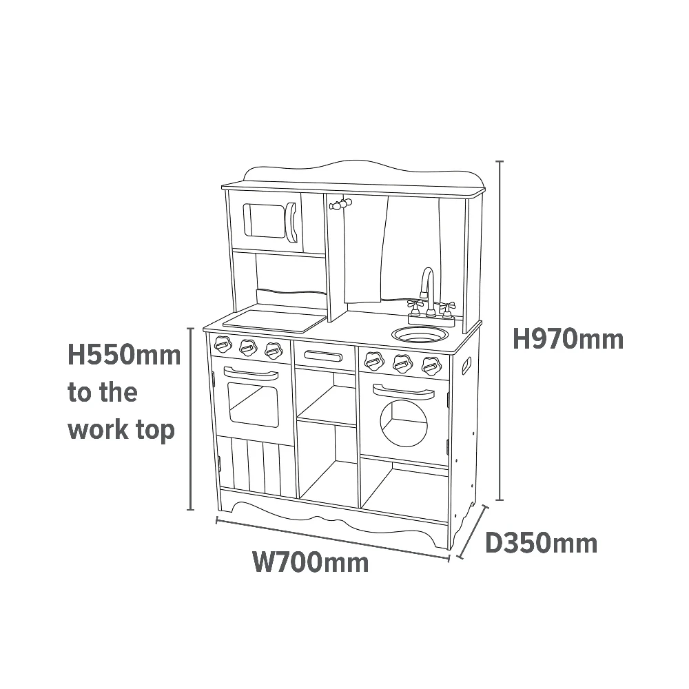 Liberty House Toys Country Play Kitchen With 9 Wooden Accessories 7 Liberty House Toys Country Play Kitchen With 9 Wooden Accessories - Image 7