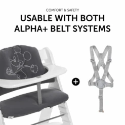 Hauck Alpha Highchair Pad Select – Mickey Mouse Anthracite -Kiddies Kingdom Store hjhj 6