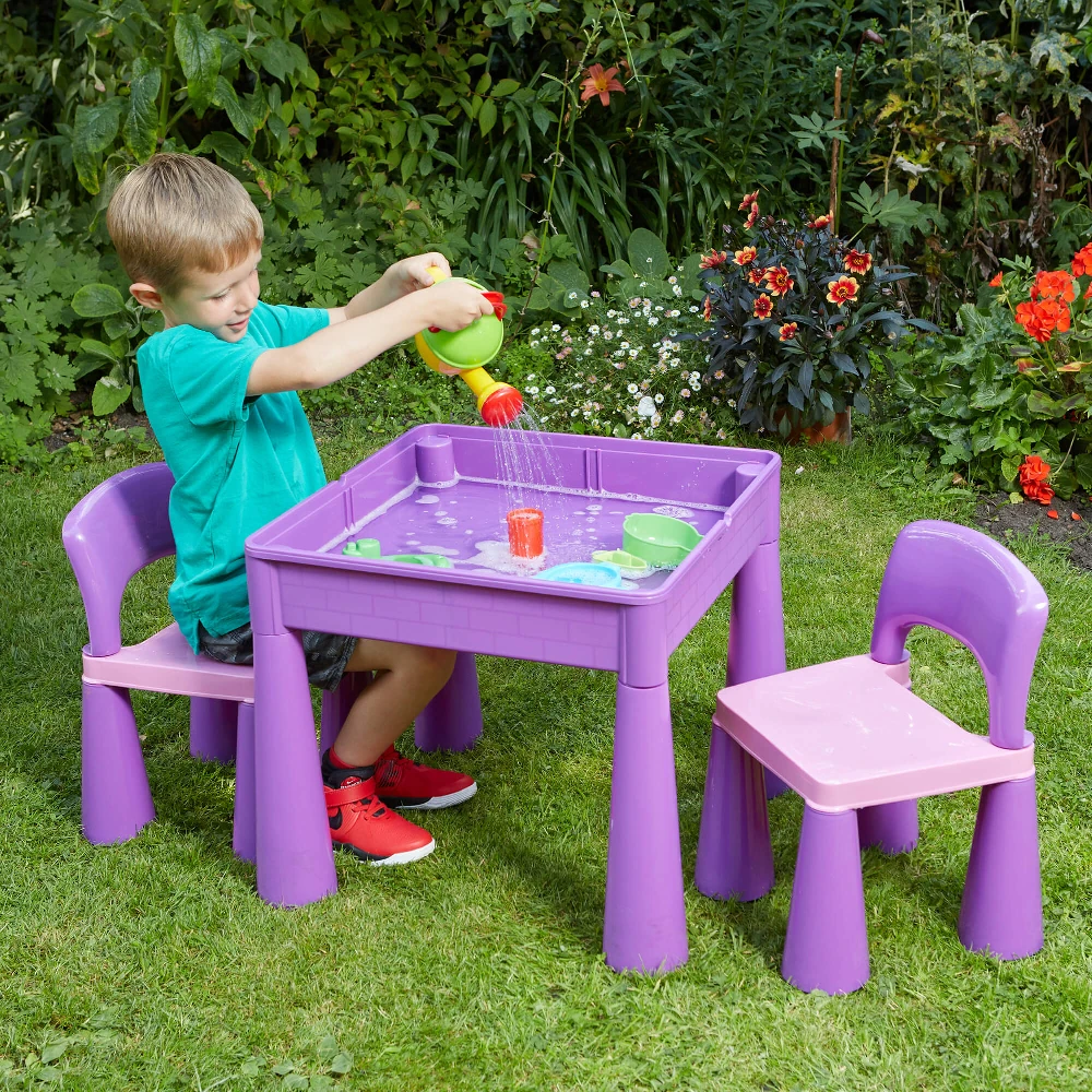 Liberty House Toys 5-in-1 Purple Activity Table And 2 Chairs Set 1 Liberty House Toys 5-in-1 Purple Activity Table And 2 Chairs Set