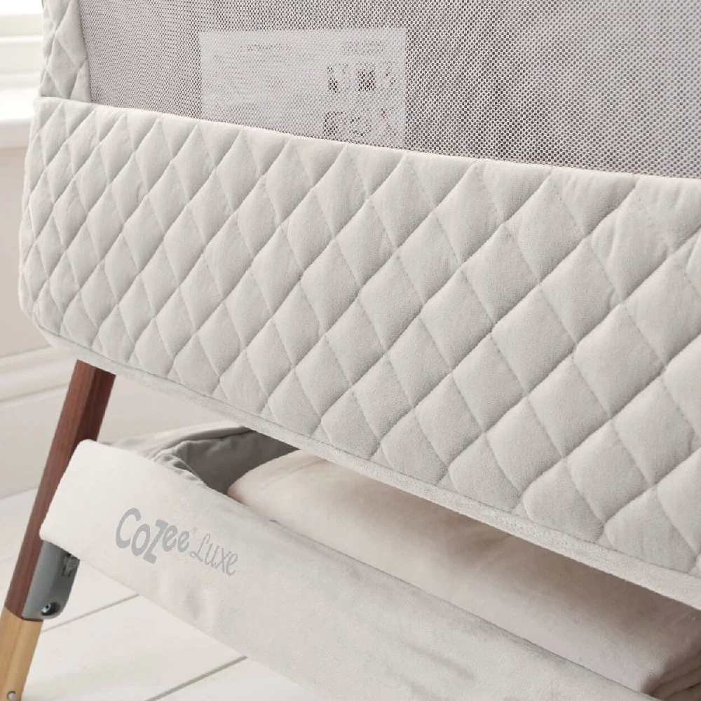 Tutti Bambini CoZee Luxe Bedside Crib – Walnut/Cream 2 Tutti Bambini CoZee Luxe Bedside Crib – Walnut/Cream - Image 2