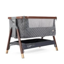 Tutti Bambini CoZee Luxe Bedside Crib – Walnut/Slate -Kiddies Kingdom Store ht6