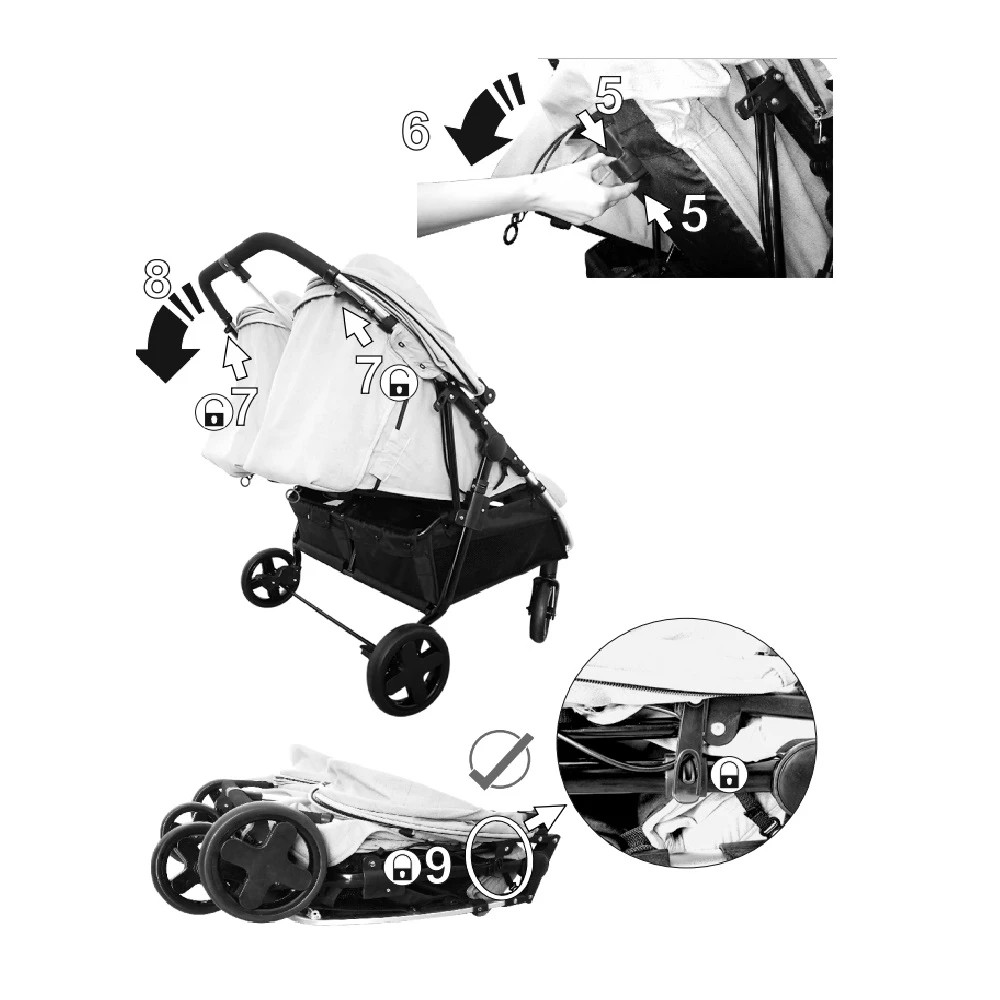 Lorelli Duo Twin Stroller – Cool Grey 5 Lorelli Duo Twin Stroller – Cool Grey - Image 5