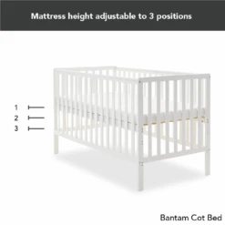 Obaby Bantam Cot Bed White -Kiddies Kingdom Store jgjg