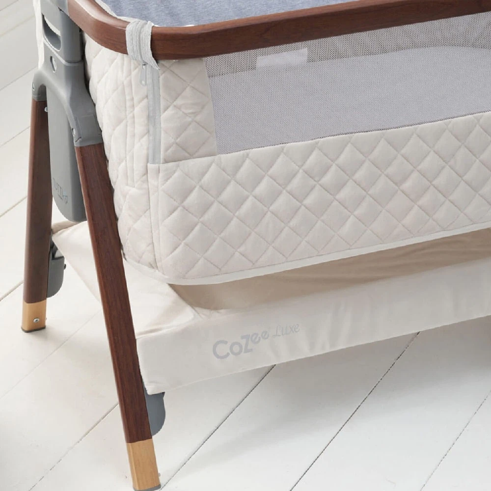 Tutti Bambini CoZee Luxe Bedside Crib – Walnut/Cream 3 Tutti Bambini CoZee Luxe Bedside Crib – Walnut/Cream - Image 3