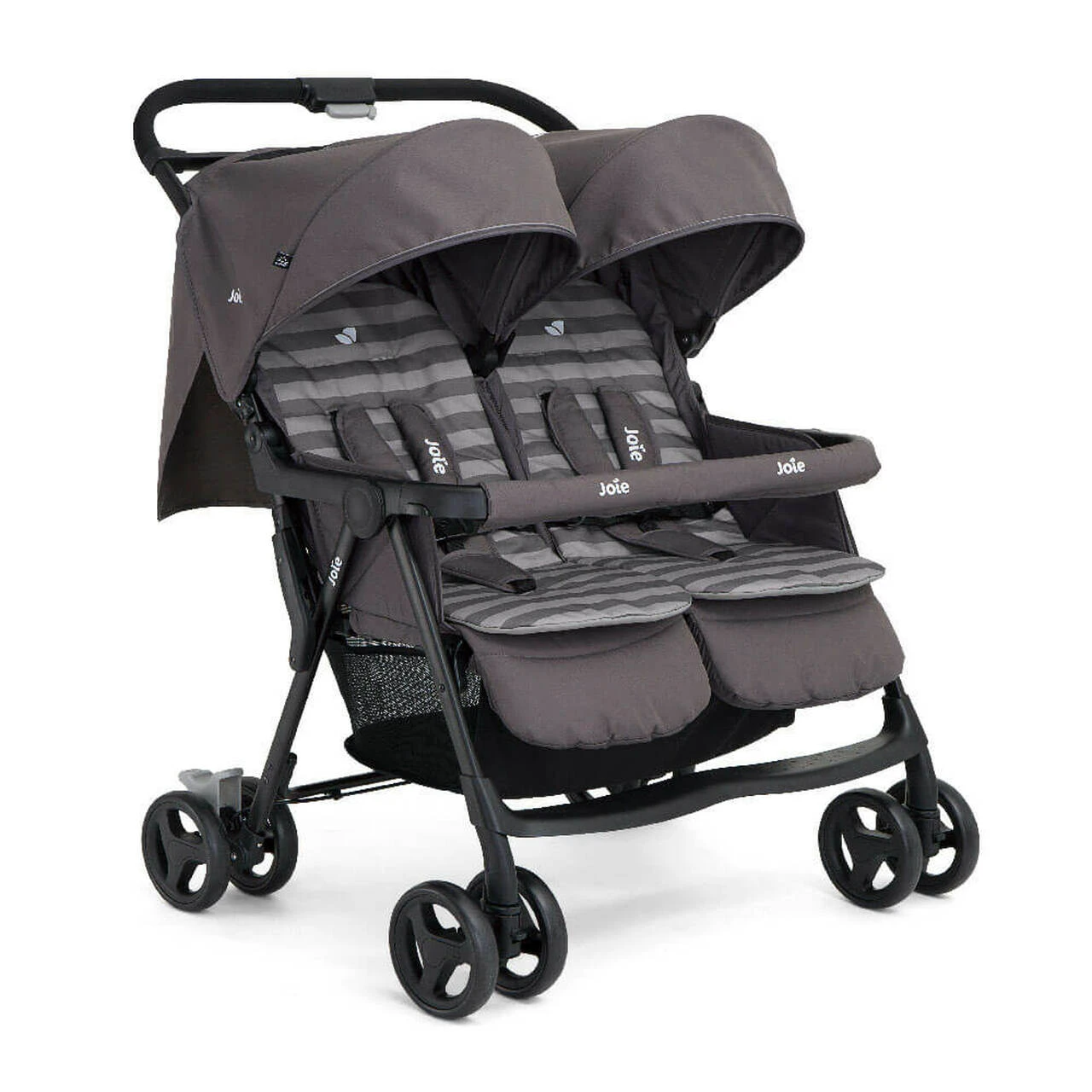 Joie Aire Twin Stroller Dark Pewter With Raincover 1 Joie Aire Twin Stroller Dark Pewter With Raincover