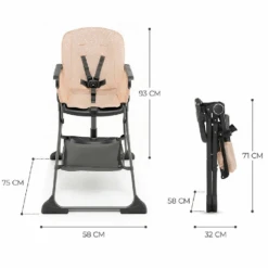 Kinderkraft Highchair FOLDEE Pink -Kiddies Kingdom Store jygfu