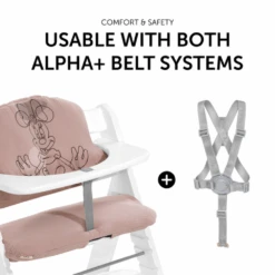 Hauck Alpha Highchair Pad Select – Minnie Mouse Rose -Kiddies Kingdom Store kjkjk