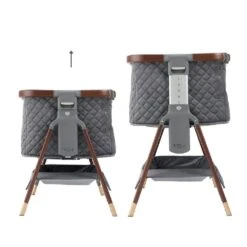 Tutti Bambini CoZee Luxe Bedside Crib – Walnut/Slate -Kiddies Kingdom Store kuiu8