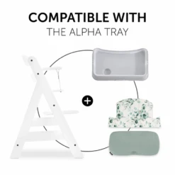 Hauck Alpha Highchair Pad Select – Jersey Leaves Mint -Kiddies Kingdom Store kuj