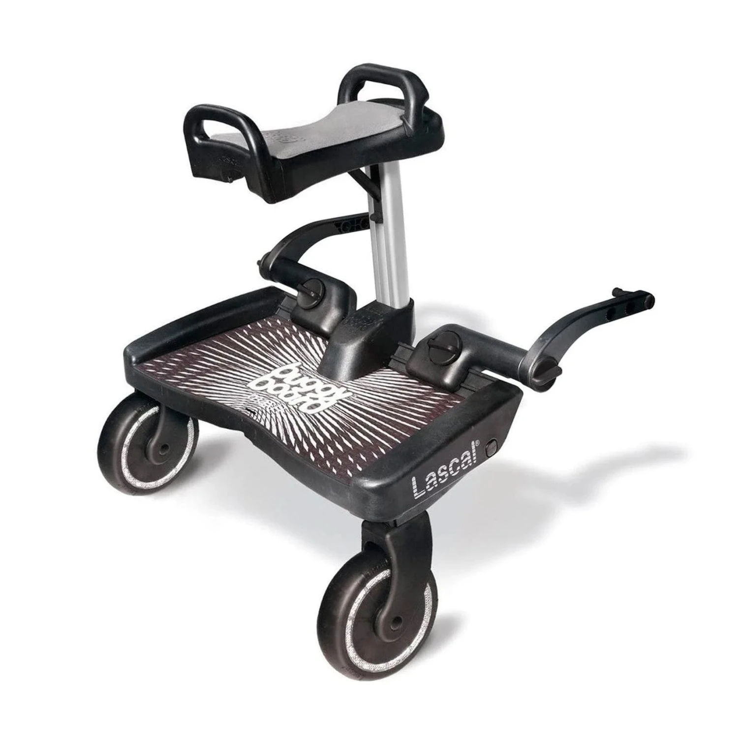 Lascal Black Maxi BuggyBoard® Plus Grey Saddle 1 Lascal Black Maxi BuggyBoard® Plus Grey Saddle