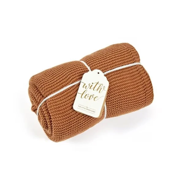 Little Green Sheep Organic Knitted Cellular Baby Blanket – Terracotta 1 Little Green Sheep Organic Knitted Cellular Baby Blanket – Terracotta