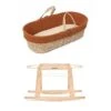 Little Green Sheep Knitted Moses Basket W/Rocking Stand – Terracotta