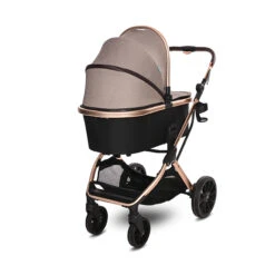 Lorelli Glory 2 In 1 Pram – Beige/Rose Gold -Kiddies Kingdom Store lorelli glory pram beige 4 1
