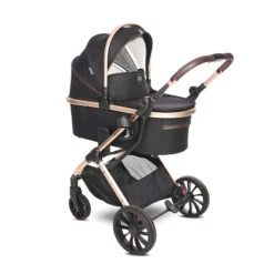 Lorelli Glory 3 In 1 Travel System – Black/Rose Gold -Kiddies Kingdom Store lorelli glory pram black 2