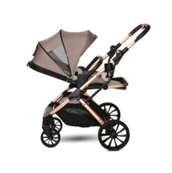 Lorelli Glory 3 In 1 Travel System – Beige/Rose -Kiddies Kingdom Store lorelli glory stroller beige 2