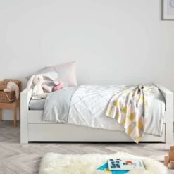 Mamas & Papas Franklin White Wash Cotbed With Premium Pocket Spring Mattress -Kiddies Kingdom Store mbbnbnbnbn