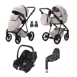 Mee-Go Milano Evo 3in1 Cabriofix + Base Travel System – Biscuit