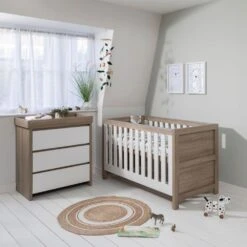 Tutti Bambini Modena 6 Piece Room Set Bundle – White/Oak -Kiddies Kingdom Store modena 2 piece oak white 1